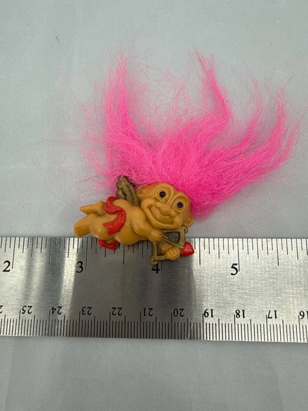 Vintage 90s Russ Troll Doll Clip On Earrings Pin Lot Pink Hair Cupid Kitsch Kidc